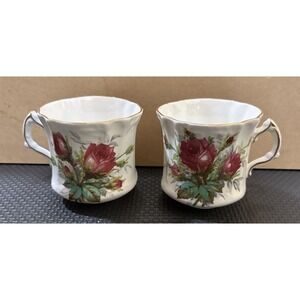 VTG Spode Hammersley Grandmother's Rose Tea Cups Lot Of 2 Bone China England